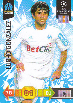 Lucho Gonzalez Olympique Marseille 2010/11 Panini Adrenalyn XL CL #181